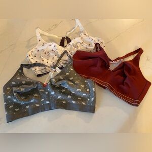 Cacique Lot 3 44DD Unlined Full Coverage No Wire Bras Cotton Blend Feminine